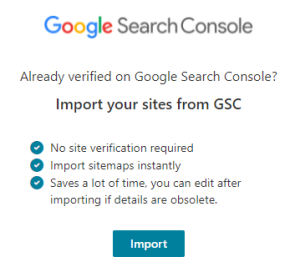 импорт с google search console в bing